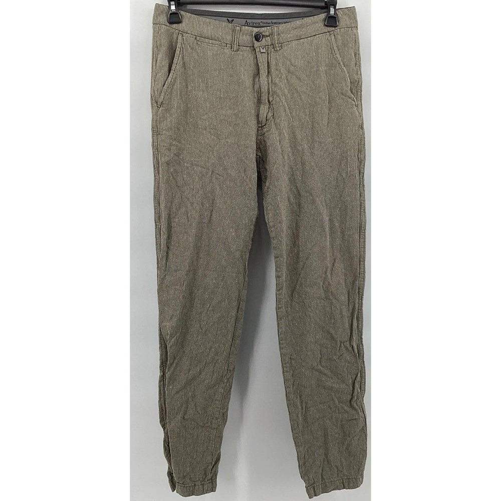 AVIREX Chino Pants men's Size 30 Trousers 55% Linen